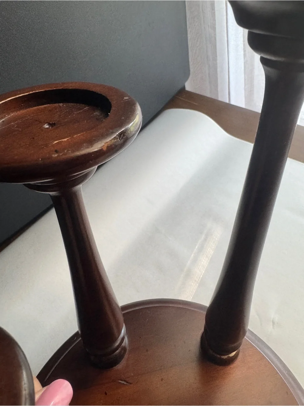 Vintage Mid Century Teak 5 Graduated Tiers Candleholder